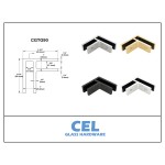 CGTG90,  90 degree corner Railing clamp, glass to glass